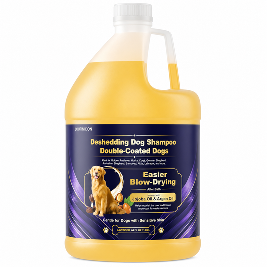 64 FL OZ Deshedding Dog Shampoo Sensitive Skin Friendly Lavender,Suitable for Breeds with Thick Double Coats, Combats and Reduces Shedding, Easier Blow-Drying & Brushing Lavender 64 FL OZ